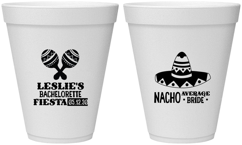 Personalized Bachelorette 12 oz Foam Cups - Nacho Average Bride | 60007