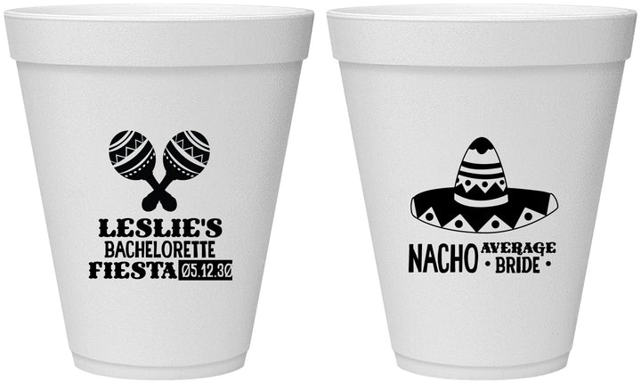 Personalized Bachelorette 12 oz Foam Cups - Nacho Average Bride | 60007