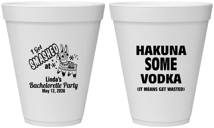 Personalized Bachelorette 12 oz Foam Cups - Mexico Fiesta | 60008