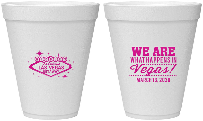 Personalized Bachelorette 12 oz Foam Cups - Las Vegas | 60029