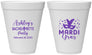 Personalized Bachelorette 12 oz Foam Cups - Mardi Gras | 60060
