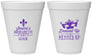 Personalized Bachelorette 12 oz Foam Cups - Mardi Gras | 60061