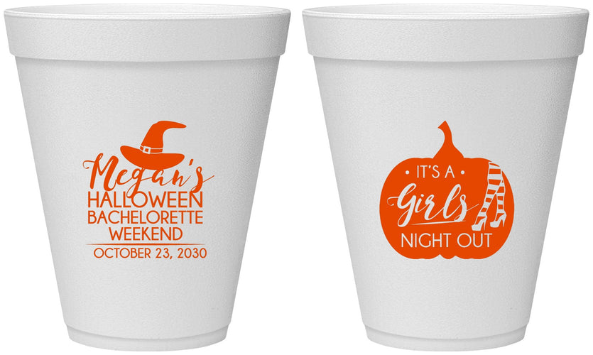 Personalized Bachelorette 12 oz Foam Cups - Halloween Girls Night Out | 60077
