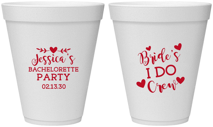 Personalized Bachelorette 12 oz Foam Cups - Brides I Do Crew | 60159
