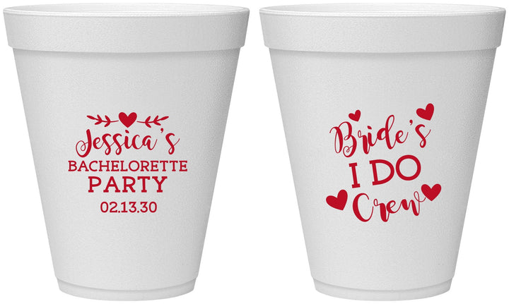 Personalized Bachelorette 12 oz Foam Cups - Brides I Do Crew | 60159