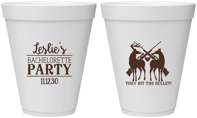 Personalized Bachelorette 12 oz Foam Cups - Hunting | 60187