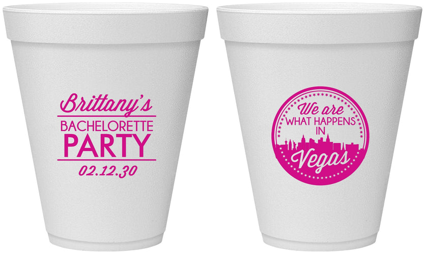 Personalized Bachelorette 12 oz Foam Cups - Las Vegas | 60190