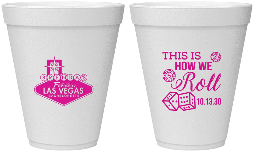 Personalized Bachelorette 12 oz Foam Cups - Las Vegas | 60191
