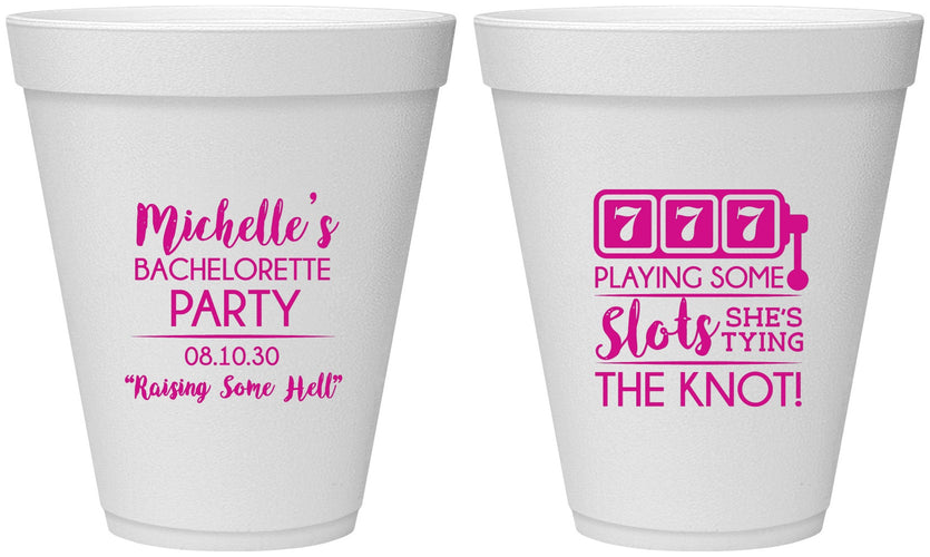 Personalized Bachelorette 12 oz Foam Cups - Las Vegas | 60195