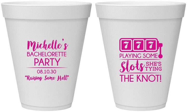 Personalized Bachelorette 12 oz Foam Cups - Las Vegas | 60195
