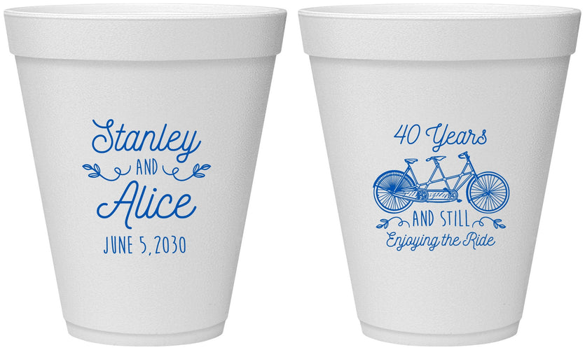 Personalized Anniversary 12 oz Foam Cups - Cheers To 40 Years | 80025