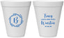 Personalized Wedding 12 oz Foam Cups - Monogram | 804