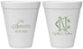 Personalized Wedding 12 oz Foam Cups - Two Letter Monogram | 808