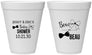 Personalized Baby Shower 12 oz Foam Cups - Gender Reveal Bow Or Beau | 90004