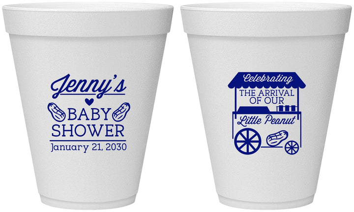 Personalized Baby Shower 12 oz Foam Cups - Little Peanut | 90030