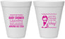 Personalized Baby Shower 12 oz Foam Cups - Mermaid On Her Way | 90046