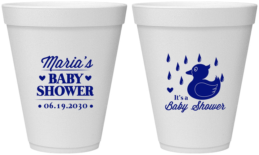 Personalized Baby Shower 12 oz Foam Cups - Duckling | 90047