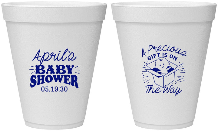 Personalized Baby Shower 12 oz Foam Cups - Precious Gift | 90057
