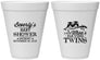 Personalized Baby Shower 12 oz Foam Cups - Twins Baby Owls | 90074