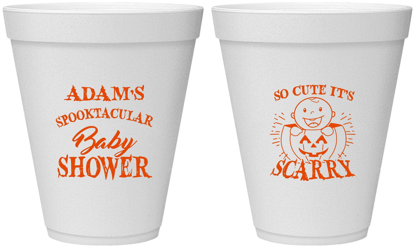 Personalized Baby Shower 12 oz Foam Cups - So Cute Halloween | 90088