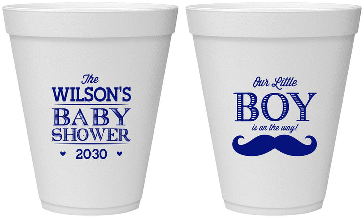 Personalized Baby Shower 12 oz Foam Cups - Little Boy | 90092