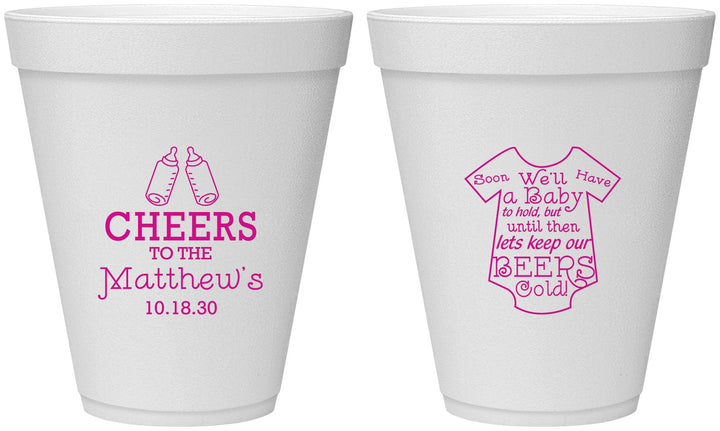 Personalized Baby Shower 12 oz Foam Cups - Bottle | 90094