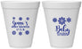 Personalized Baby Shower 12 oz Foam Cups - Christmas Snowflakes | 90192