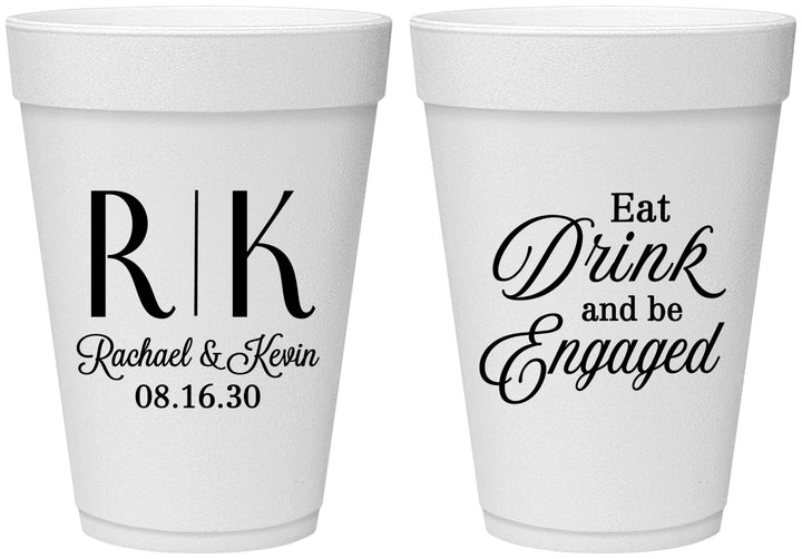 Personalized Engagement 16 oz Foam Cups - Eat Drink Be Engaged | 10000