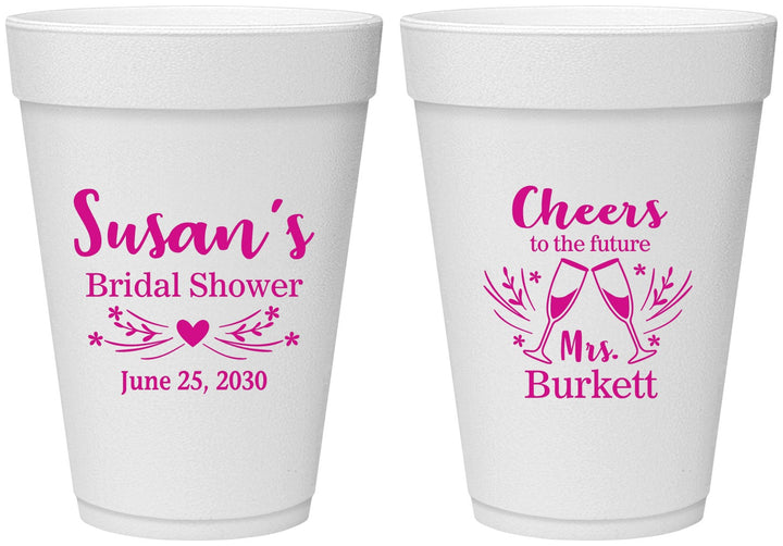 Personalized Bridal Shower 16 oz Foam Cups - Future Mrs | 100005