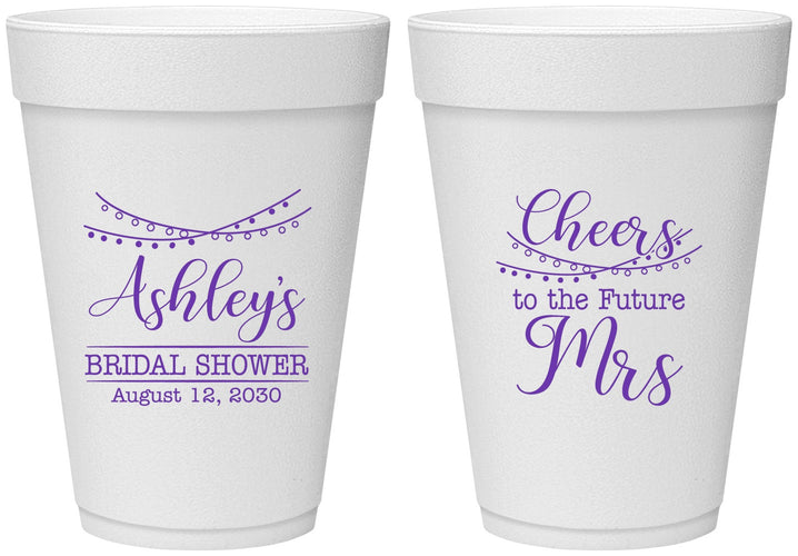 Personalized Bridal Shower 16 oz Foam Cups - Future Mrs | 100018