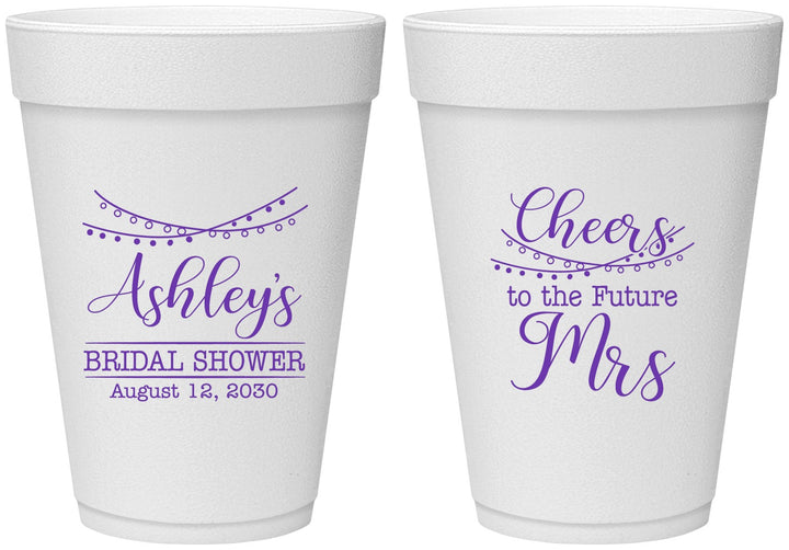 Personalized Bridal Shower 16 oz Foam Cups - Future Mrs | 100018