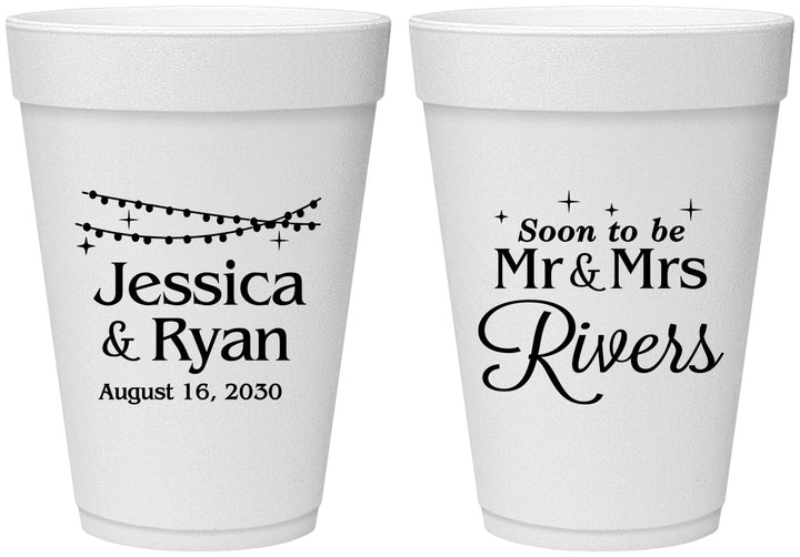 Personalized Engagement 16 oz Foam Cups - Soon To Be Mr And Mrs | 10008