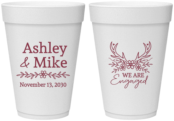 Personalized Engagement 16 oz Foam Cups - We Are Engaged | 10009
