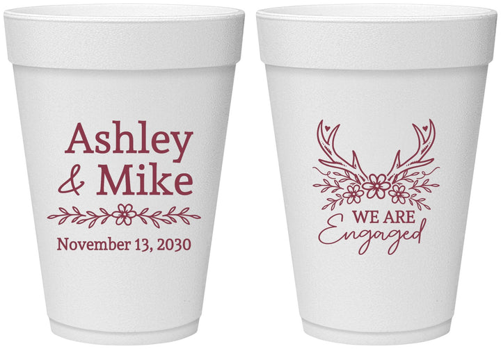 Personalized Engagement 16 oz Foam Cups - We Are Engaged | 10009