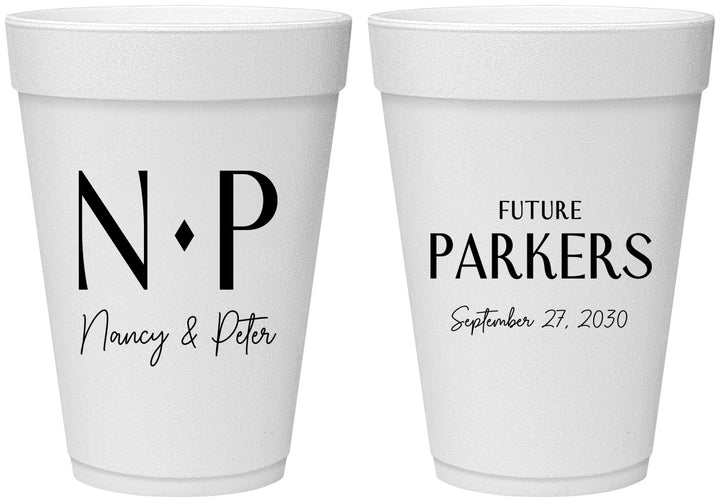 Personalized Engagement 16 oz Foam Cups - Future | 10010