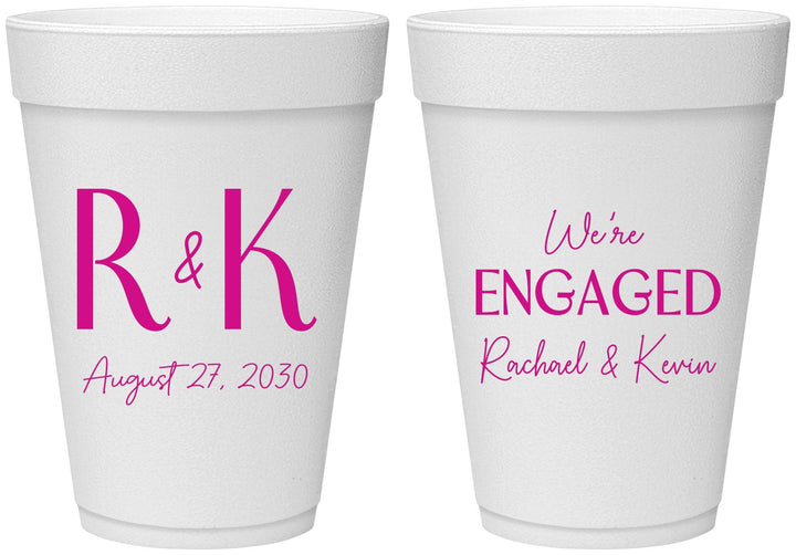 Personalized Engagement 16 oz Foam Cups - We Are Engaged | 10011