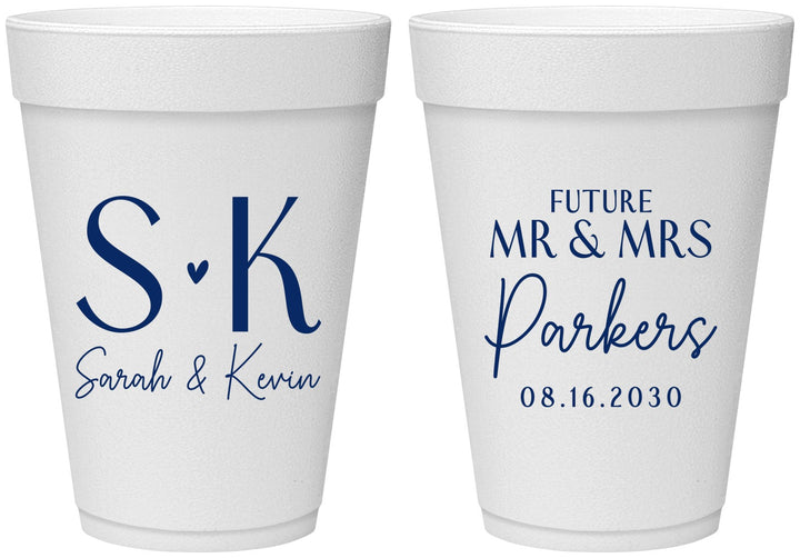 Personalized Engagement 16 oz Foam Cups - Future Mr And Mrs | 10012
