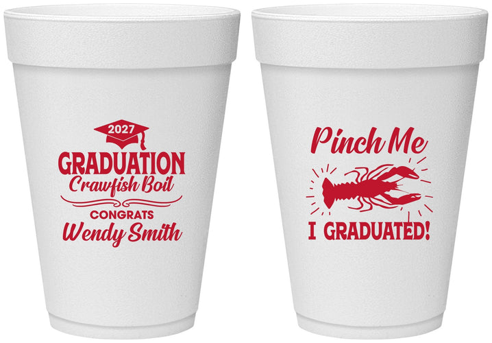 Personalized Graduation 16 oz Foam Cups - Class Of 2027 Crawfish Boil | 130001