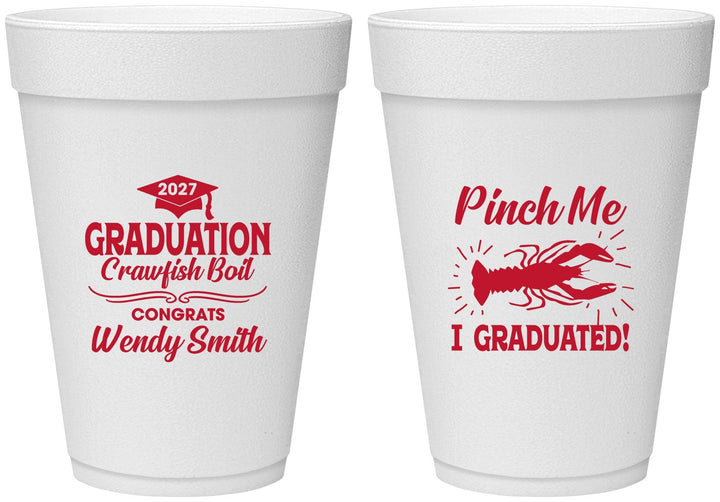 Personalized Graduation 16 oz Foam Cups - Class Of 2027 Crawfish Boil | 130001