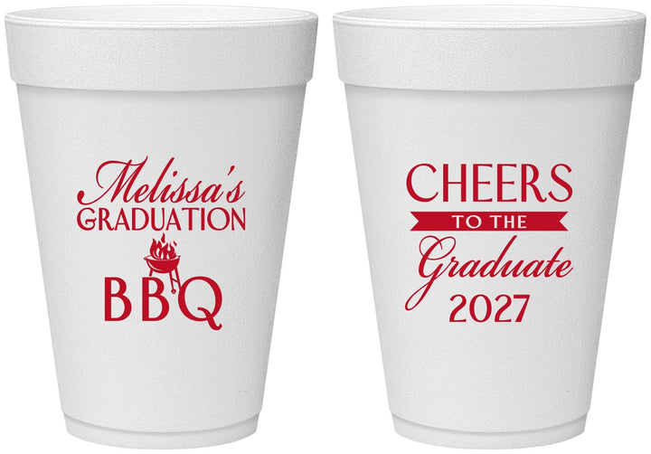 Personalized Graduation 16 oz Foam Cups - Class Of 2027 Bbq | 130006