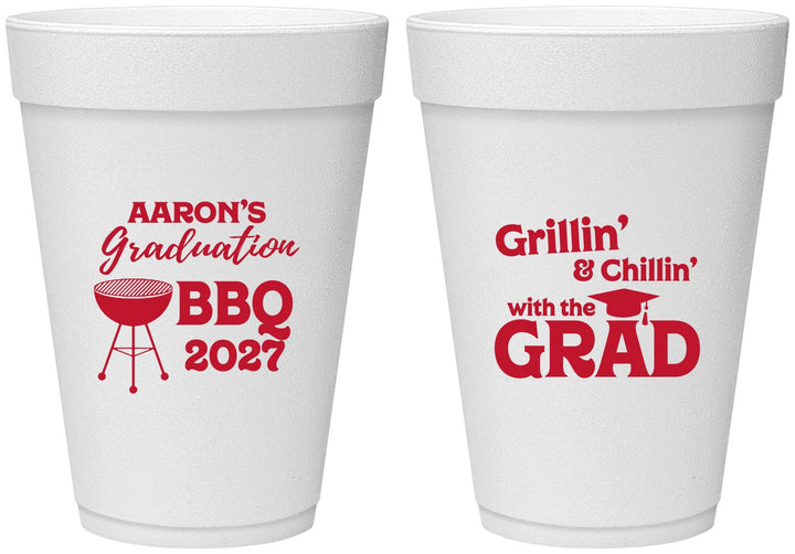 Personalized Graduation 16 oz Foam Cups - Class Of 2027 Bbq | 130007