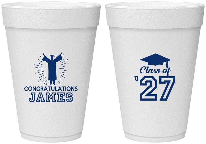 Personalized Graduation 16 oz Foam Cups - Class Of 2027 Congratulations | 130024