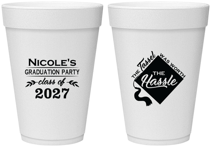 Personalized Graduation 16 oz Foam Cups - Class Of 2027 Tassel Hassel | 130032