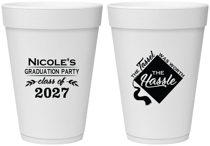 Personalized Graduation 16 oz Foam Cups - Class Of 2027 Tassel Hassel | 130032