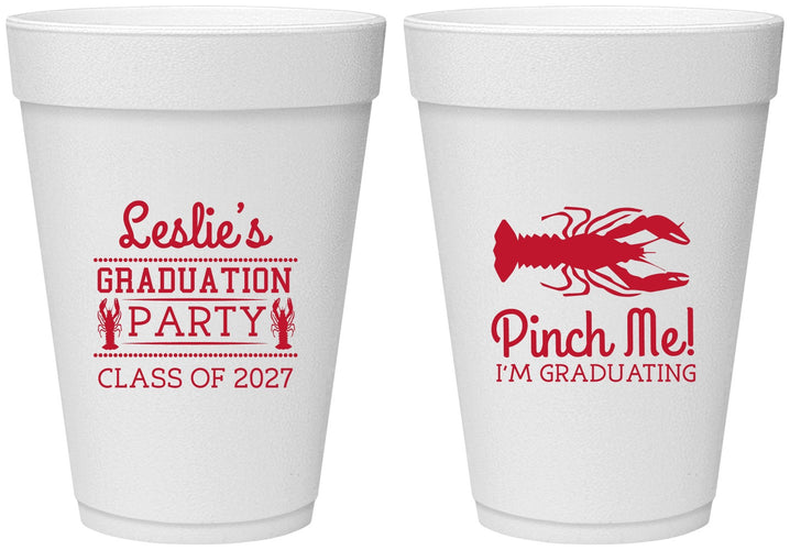 Personalized Graduation 16 oz Foam Cups - Class Of 2027 Crawfish Boil | 130042