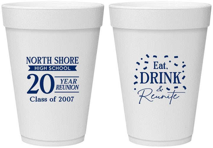 Personalized Class Reunion 16 oz Foam Cups - Class Of 2007 20 Year | 140006