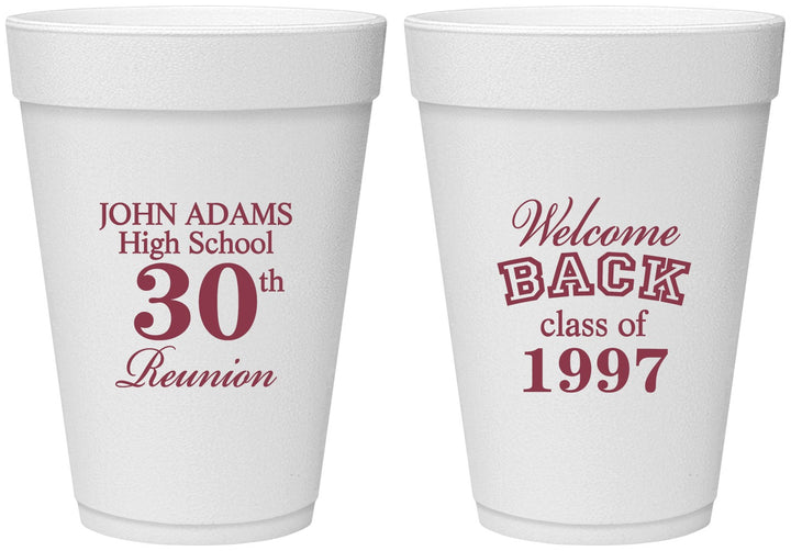 Personalized Class Reunion 16 oz Foam Cups - Class Of 1997 30 Year | 140007