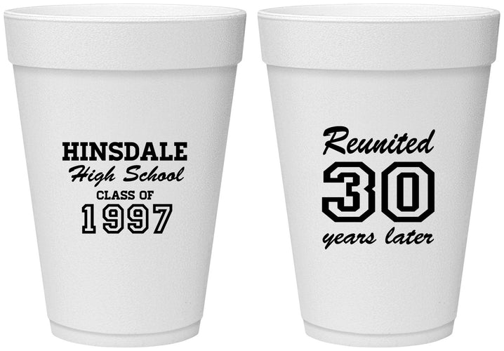Personalized Class Reunion 16 oz Foam Cups - Class Of 1997 30 Year | 140012