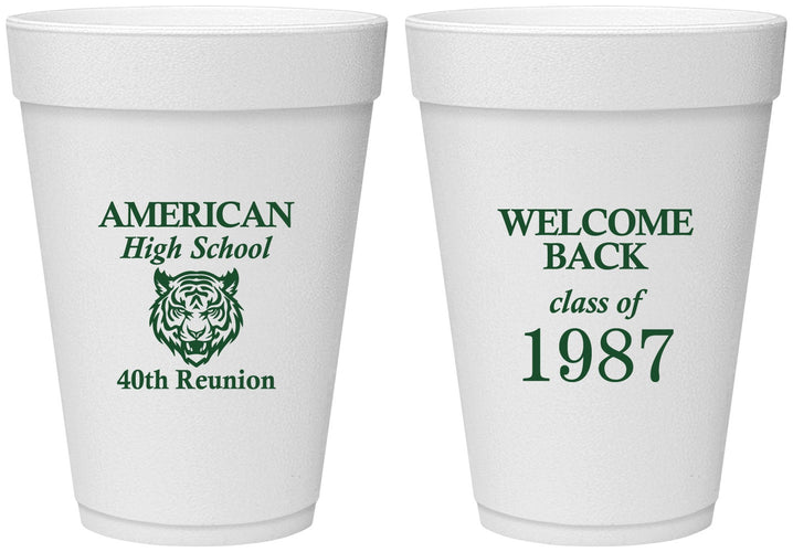 Personalized Class Reunion 16 oz Foam Cups - Class Of 1987 40 Year | 140013