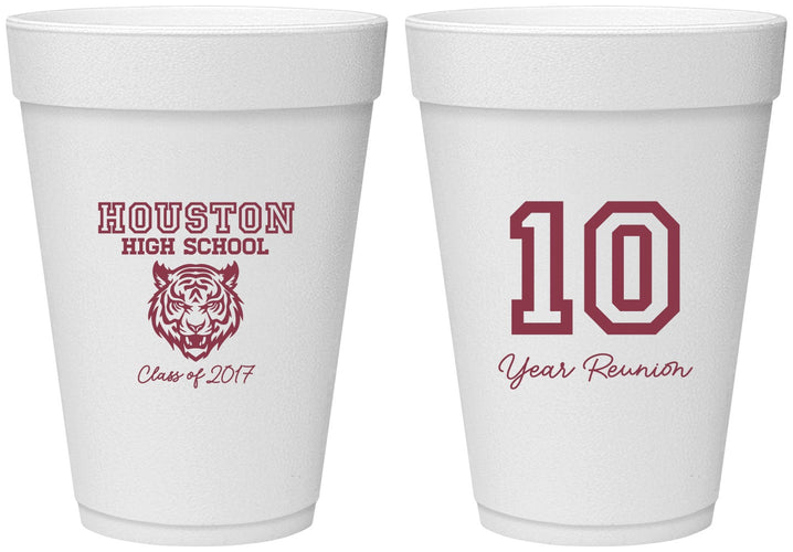 Personalized Class Reunion 16 oz Foam Cups - Class Of 2017 10 Year | 140015